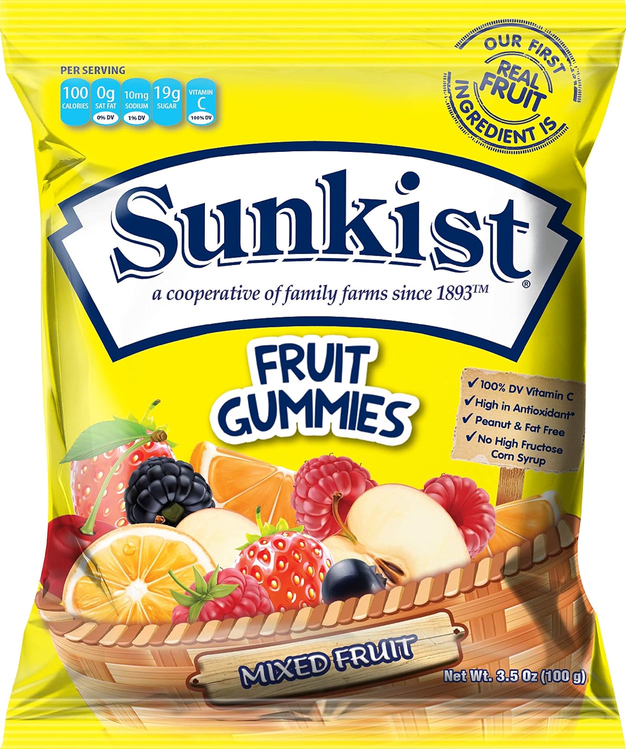 Sunkist Fruit Bites, 3.5 Ounce (Pack of 12), HALAL (Mixed Fruit