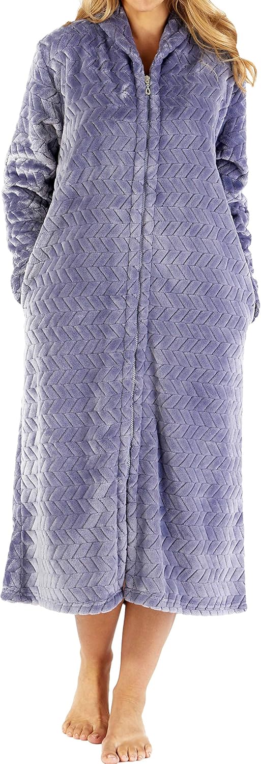 Slenderella Ladies Dressing Gown Robe Grey Amazon.co.uk Clothing