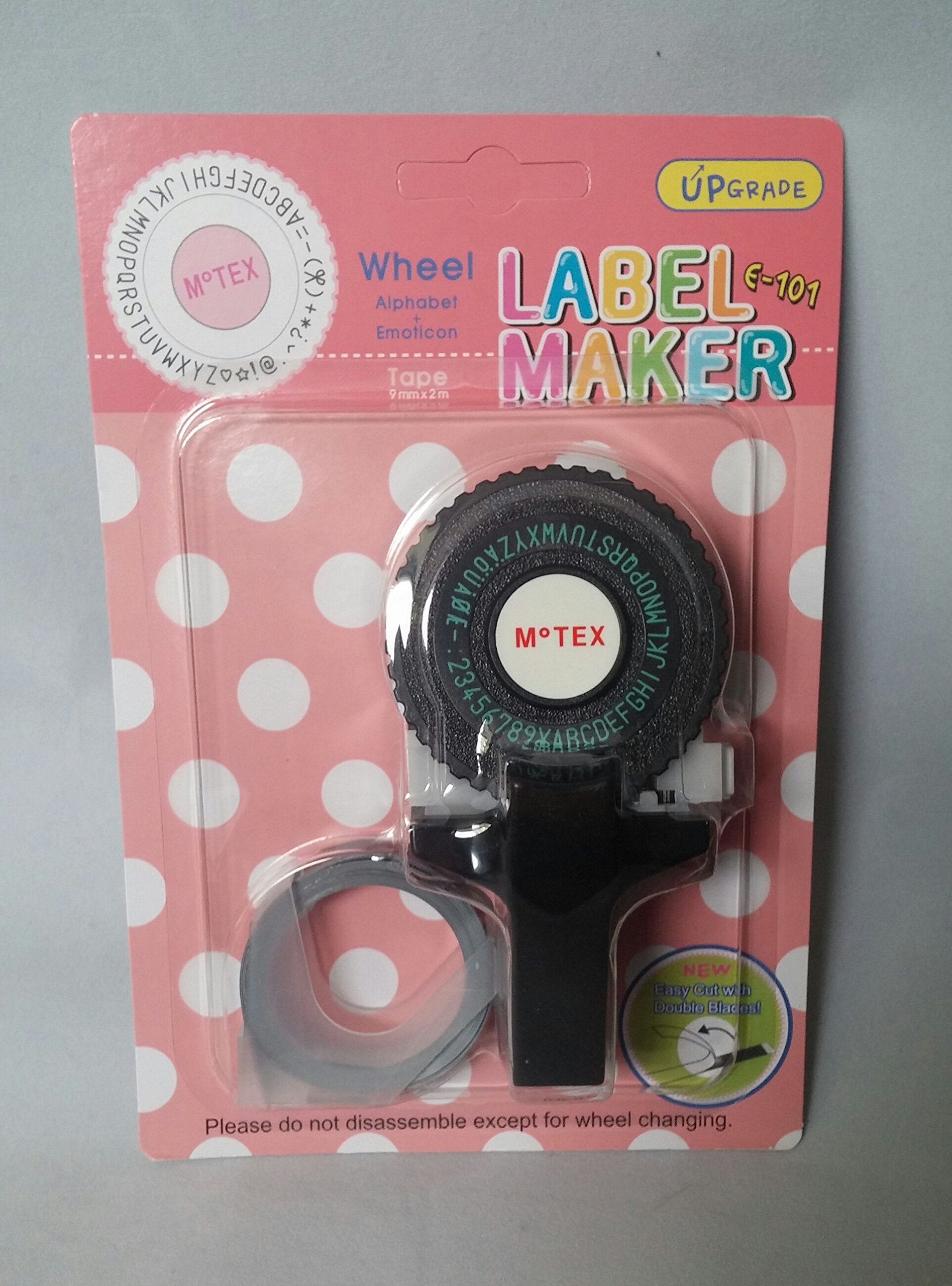 Motex E101 Black Embossing Tape Label Maker