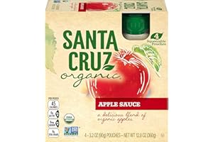 Santa Cruz Organic Apple Sauce Pouch, 4-3.2 Ounce Pouches (Pack of 6)