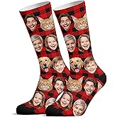 LIYIVESU Custom Face Socks With Photo Personalized Novelty Crew Socks Customized Unisex Funny Sock Gifts For Men Women