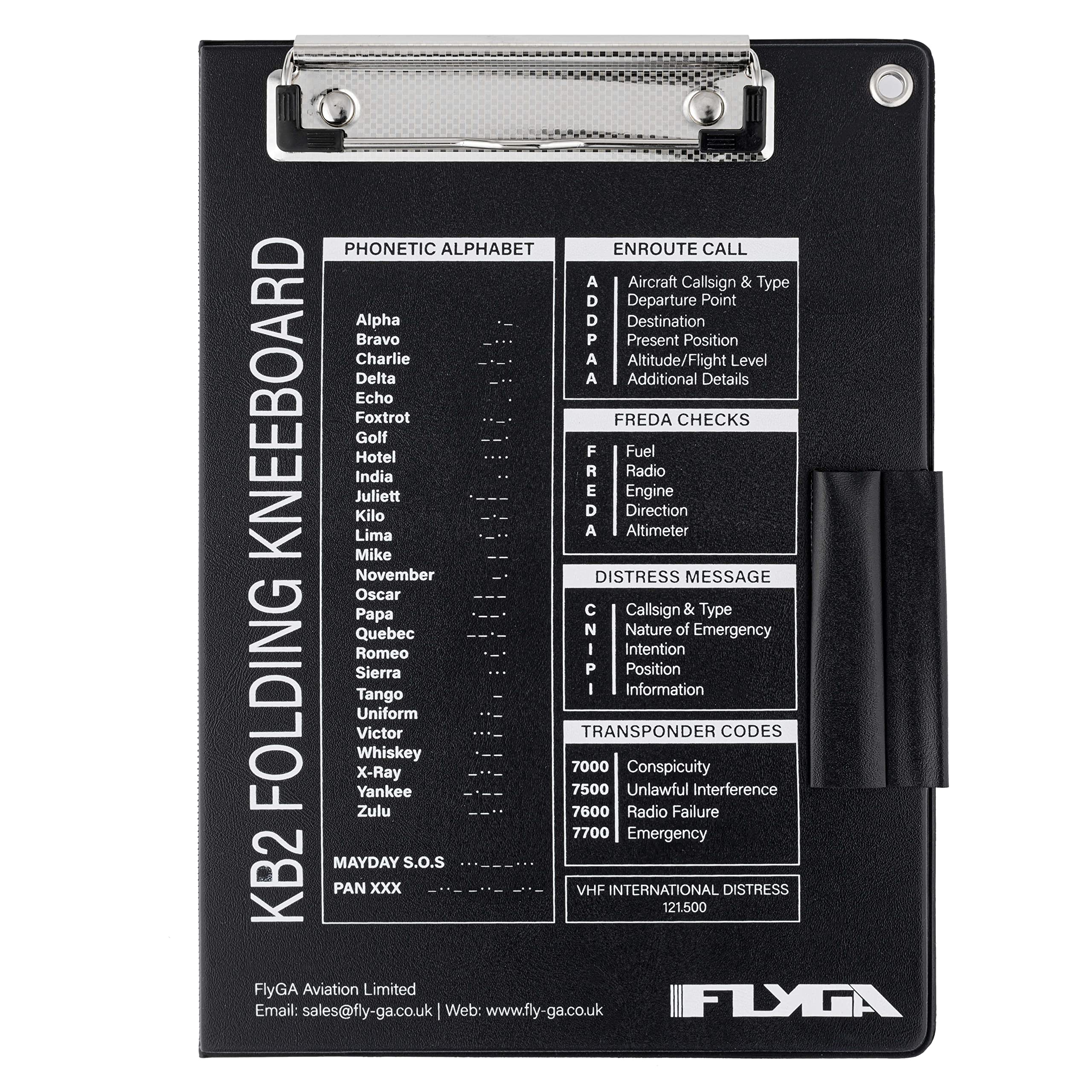 FlyGA A5 Folding Pilot Kneeboard - Holds Standard Plogs - For Use In Light Aircraft, Helicopters & Microlights