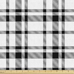 Ambesonne Plaid Fabric by The Yard, Black and White