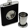 Fairly Odd Novelties Shot Flask - 8oz Hip Flask With Built In Collapsible Shot Glass.