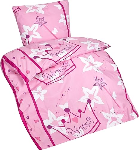 Aminata Kids Kinder Bettwasche Set 135 X 200 Cm Prinzessin Motiv Princess Stern E 100 Baumwolle Renforce Rosa Pink E Amazon De Kuche Haushalt