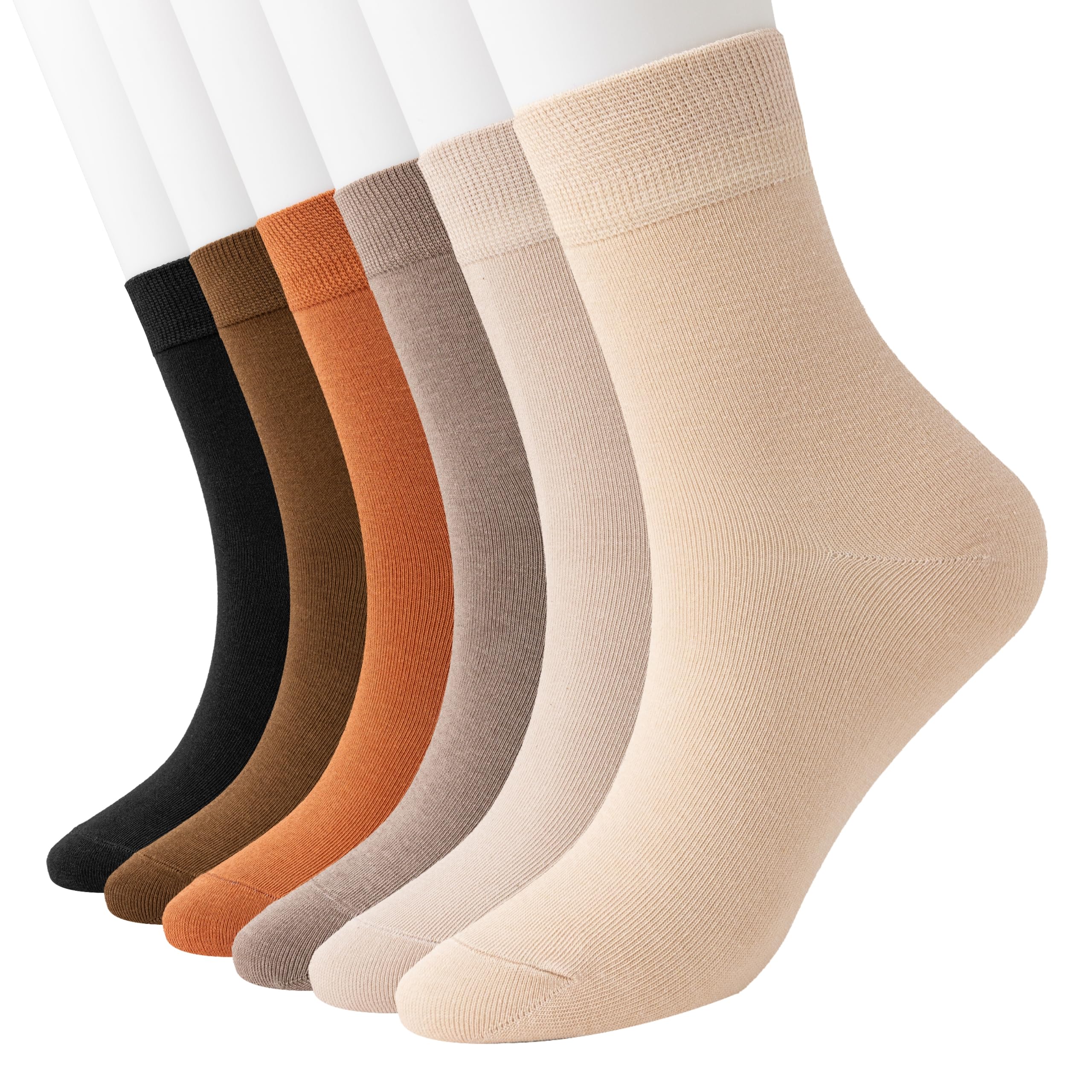 Photo 1 of *STOCK IMAGE FOR REFERENCE*
BLACK PAIR ONLY* DAUCO Thin Socks Females 6 Pairs, Soft Cotton Crew Socks for Women 5-9 Sizes