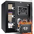 JINXNOBI 2.2 cubic feet Safe Box with fire and waterproof bag,Security home safe cabinet,Digital lock box with Keypad for home,office and hotel to secure documents,pistols