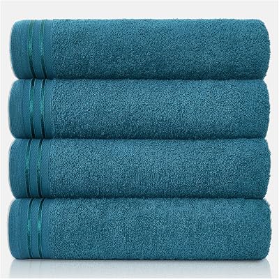 GC GAVENO CAVAILIA Large Bath Towels 4 Pack 75 x 135 cm Teal 450 GSM