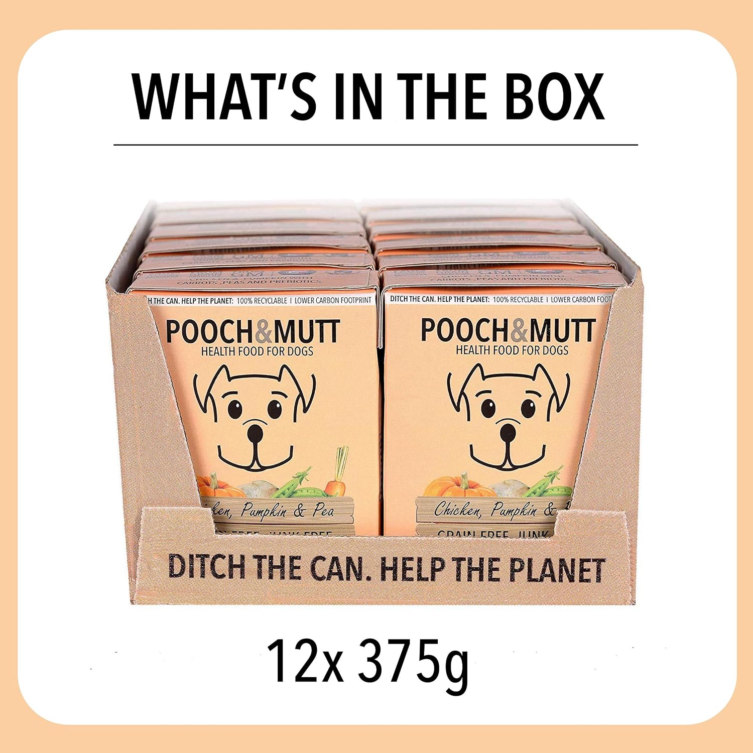 Pooch & Mutt - Chicken & Pumpkin, Complete Wet Dog Food Grain Free, Dry Dog Food Topper, 12x375g (packaging may vary) - Image 3
