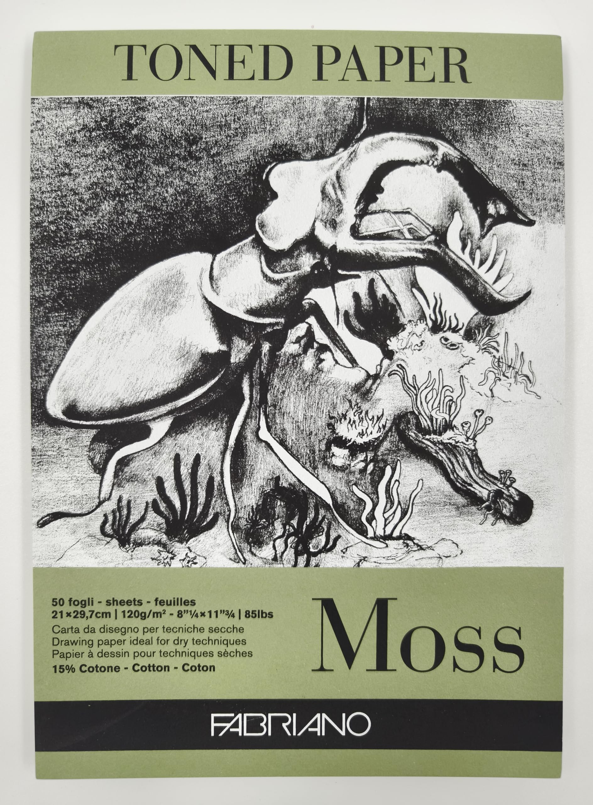 Fabriano : Toned Paper Pad : 120gsm : A4 Moss