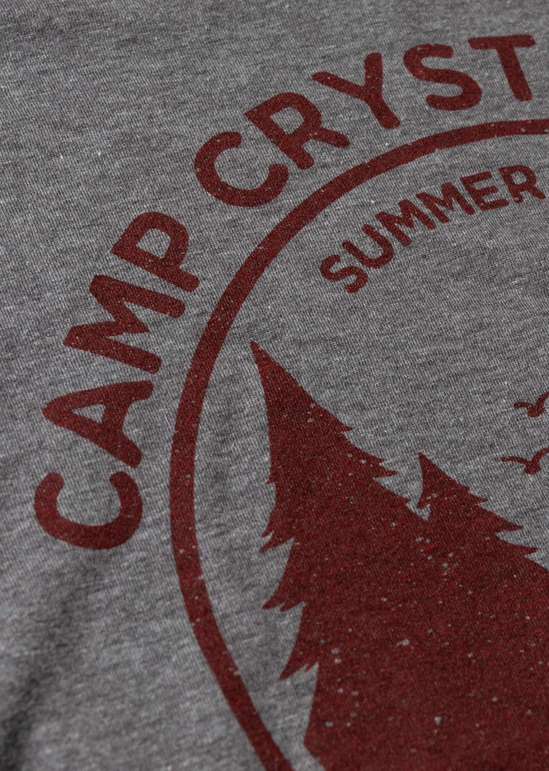 1980 Camp Crystal Lake Counselor | Funny 80s Horror Movie Fan Women Top T-Shirt: Clothing