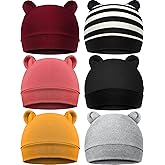 Geyoga 6 Pieces Newborn Baby Hat Bear Ears Infant Caps Baby Boy Girl Toddler Hats Infant Beanie Caps for 0-3 Months