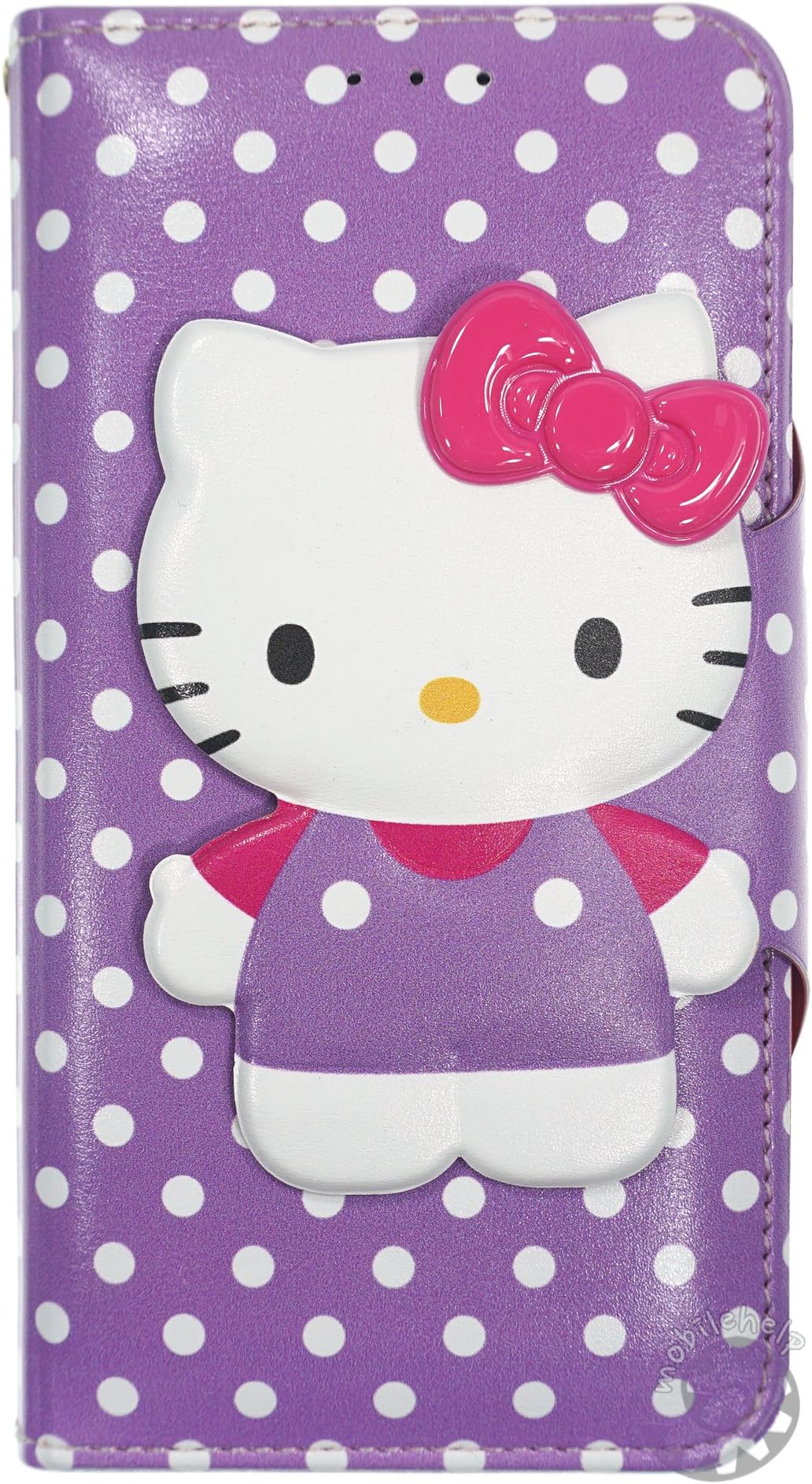 HELLO KITTY Body Button Flip Case for Apple iPhone 6 Plus iPhone 6S Plus (5.5inch) Wallet Diary Cover (Purple)