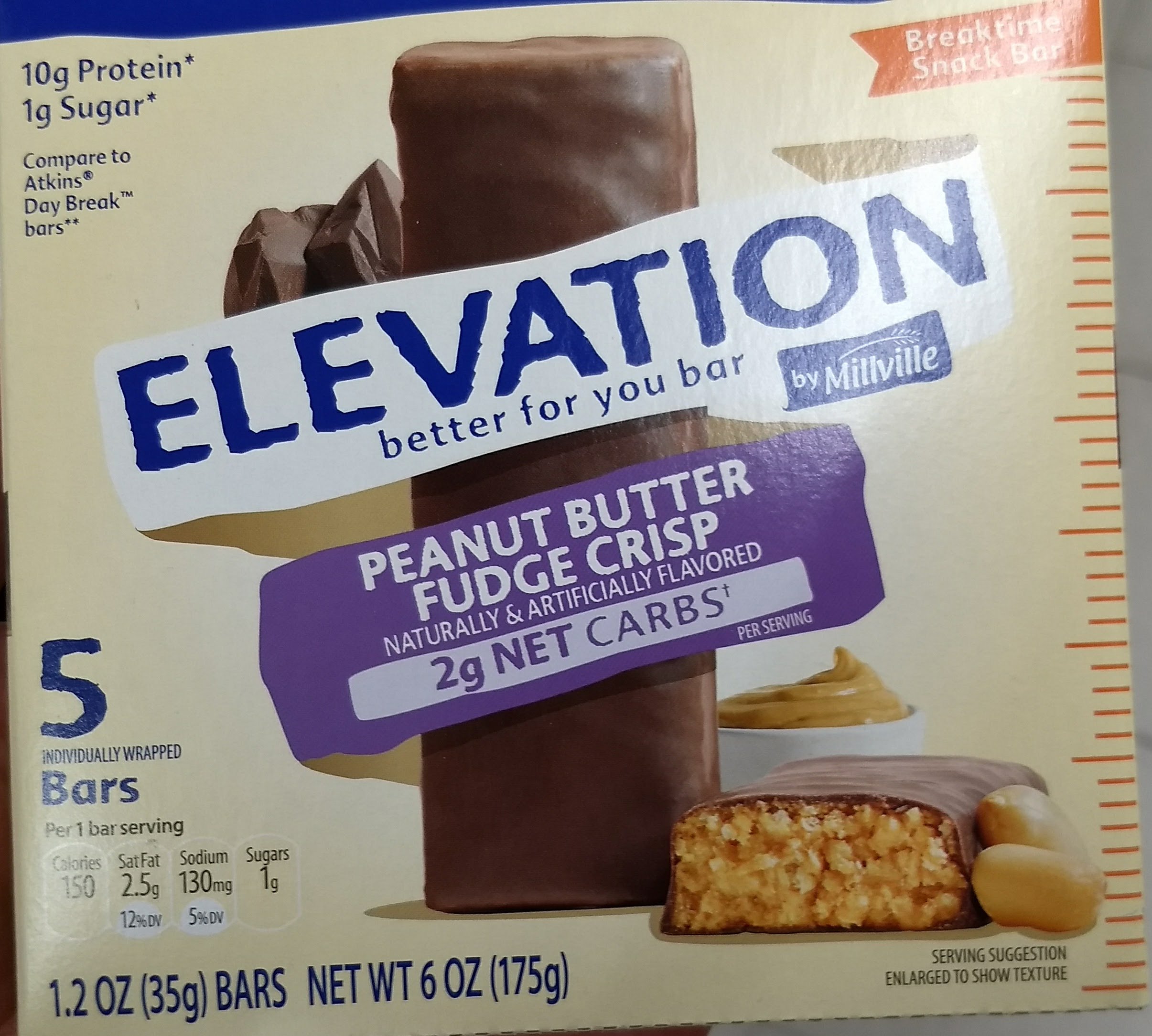 Elevation caramel chocolate peanut tougat breakfast bar 1