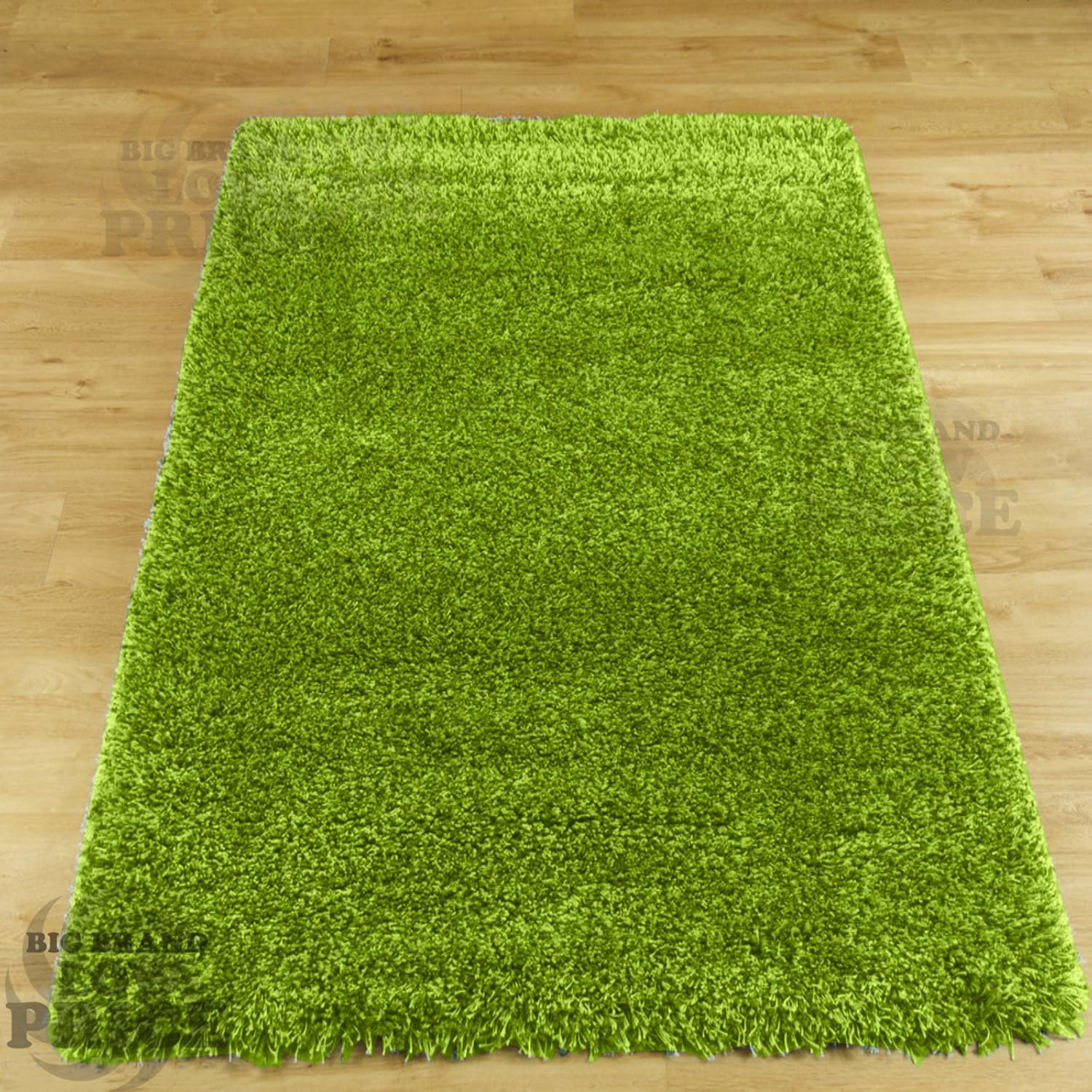 FB FunkyBuys® Stylish Soft Touch Lime Green Plain Shaggy Rug 5cm Thick