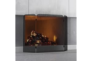 Fire Beauty 3-Panel Metal Fireplace Screen for Fireplace Fire Spark Guard Grate for Living Room Home Decor (32" x 52")