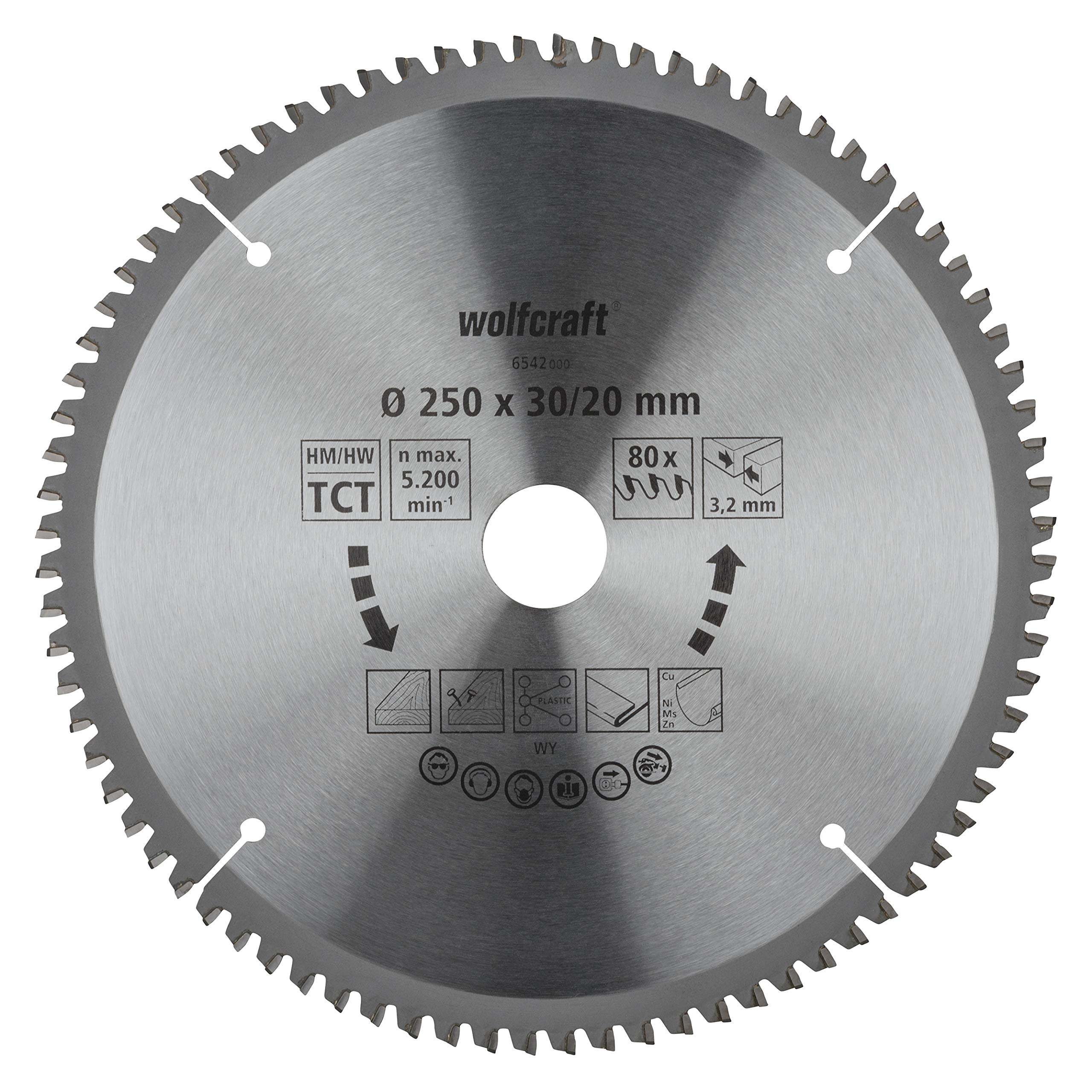wolfcraft TC Cross and Mitre Cut Saw Blade, purple series I 6542000 I Fine, clean cuts