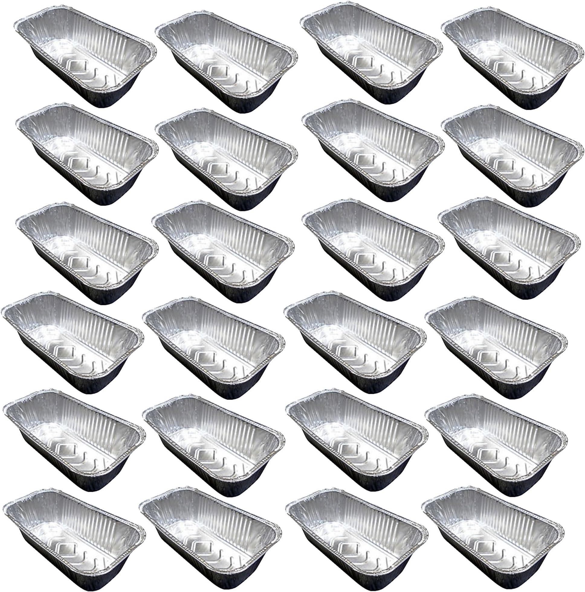 Set of 24 Disposable Aluminum 9" x 5" x 3" Medium Size Loaf Pans (24)