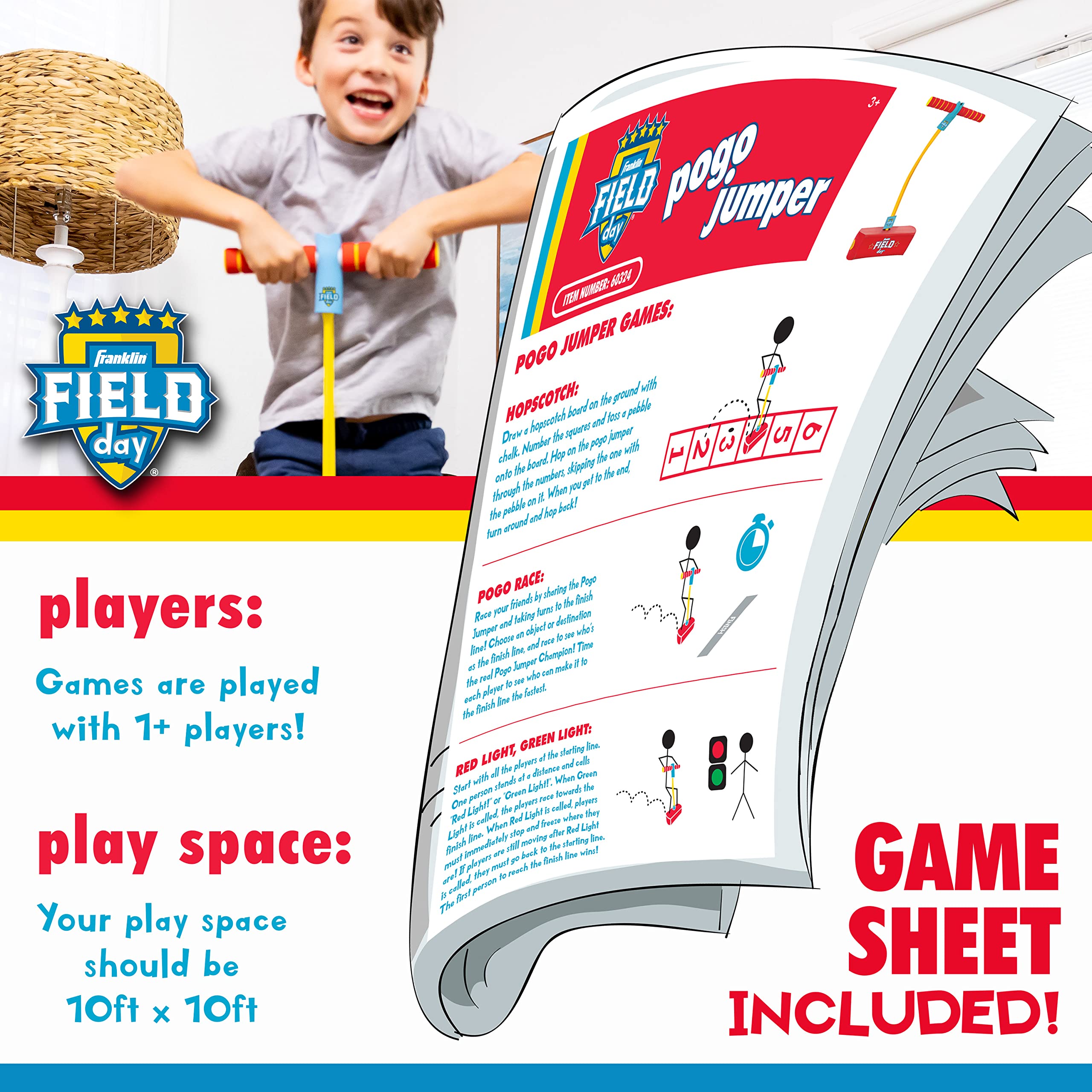 Franklin Sports Field Day Kids Toy Pogo Stick - Kids Foam Pogo Jumper + Hopper Toy for Ages 3+ - Perfect for Indoor + Outdoor Toy Pogo Stick - Boys + Girls Foam Pogo Jumper Ages 3+
