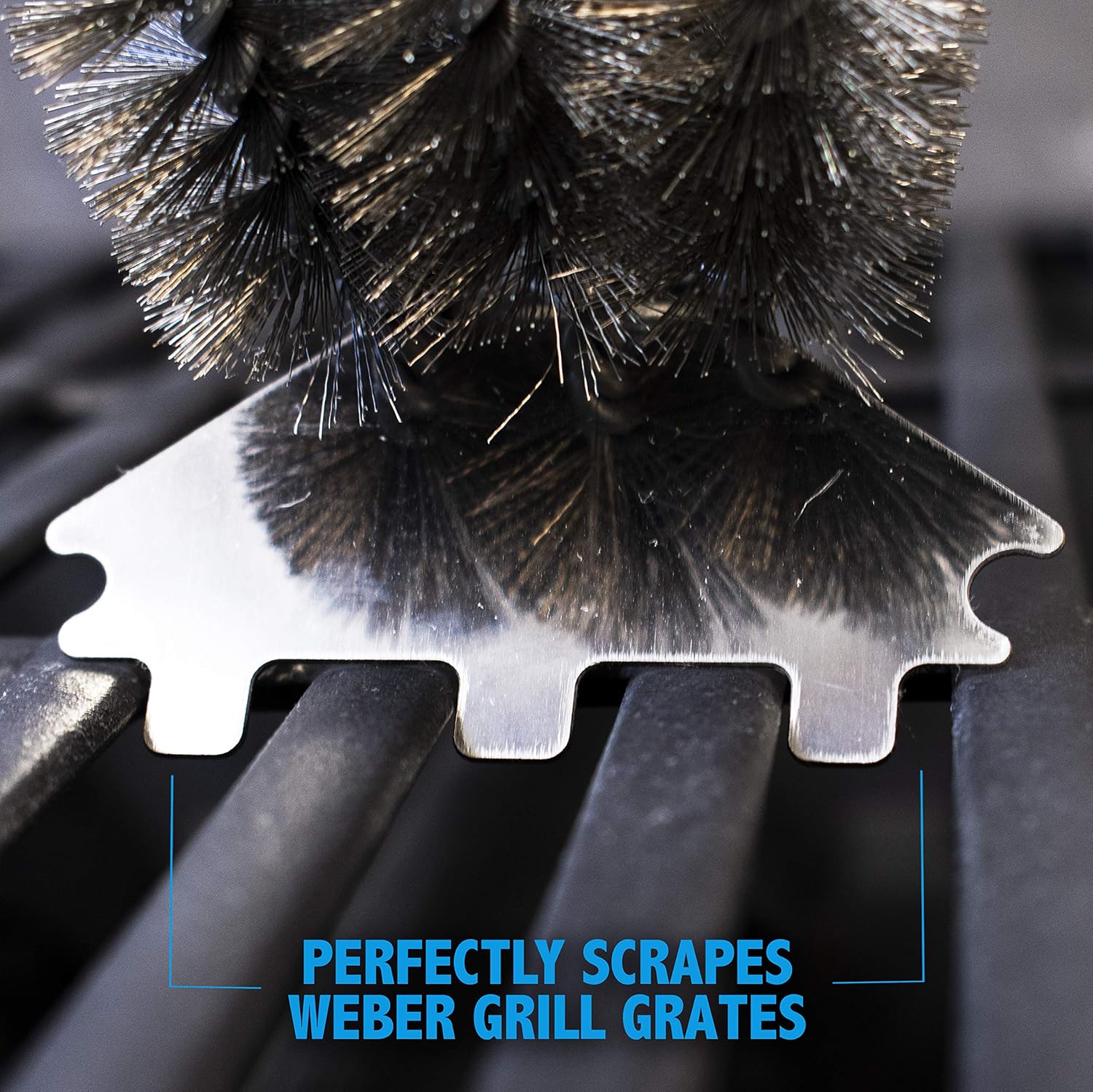 Kona Speed/Scrape Grill Brush and Scraper - Compatible with Weber and Other Brands Flat & Round Grill Grates - BBQ Cleaner for Gas Grills, Stainless Steel Cast Iron Grates - New Flex Grip Handle: Home & Kitchen