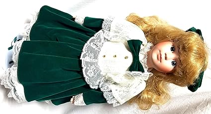 porcelain doll green dress
