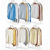 Maylmc 6 Pack Clear Garment Bags for Hanging Clothes 10”Gusseted, Suit Bags for Closet Storage, Hanging Plastic Clothes Cover for Coat, Dress, Fur, Shirt（24x10x40In）