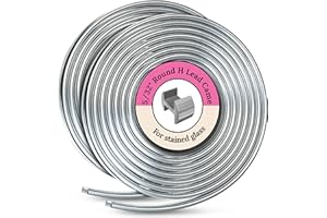 Glassco Lead Came - 5/32'' Round H Lead Came for Stained Glass - 6 Ft 2 Pk H Channel Lead Hobby Came for Stained Glass Suppli