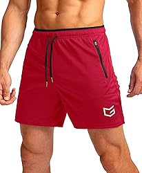 Men's Running Shorts with Zipper Pockets Quick Dry