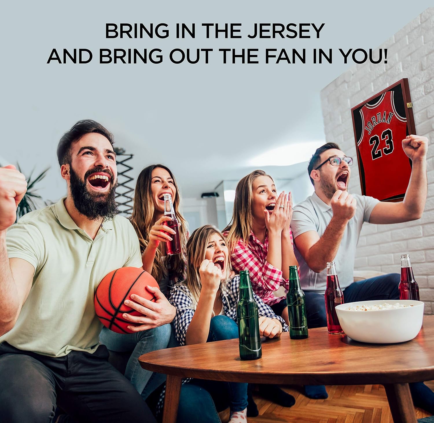 Jersey Frame Display Case Jersey Display Frame with Large Shadow Box UV Protected Acrylic Door Hanger Wall Mount Option for Football Baseball Basketball Hockey Sport Shirt Mahogany Finish Lockable : Sports & Outdoors