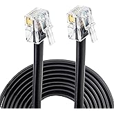 Volcora 5 Feet RJ11 / RJ12 Data Cable - Heavy Duty 6-Pins High-Speed Extension for Cash Register Drawer, Telephone, Modem, Fax, Printers, and More - Drawer Cable for Voice and Data (1)