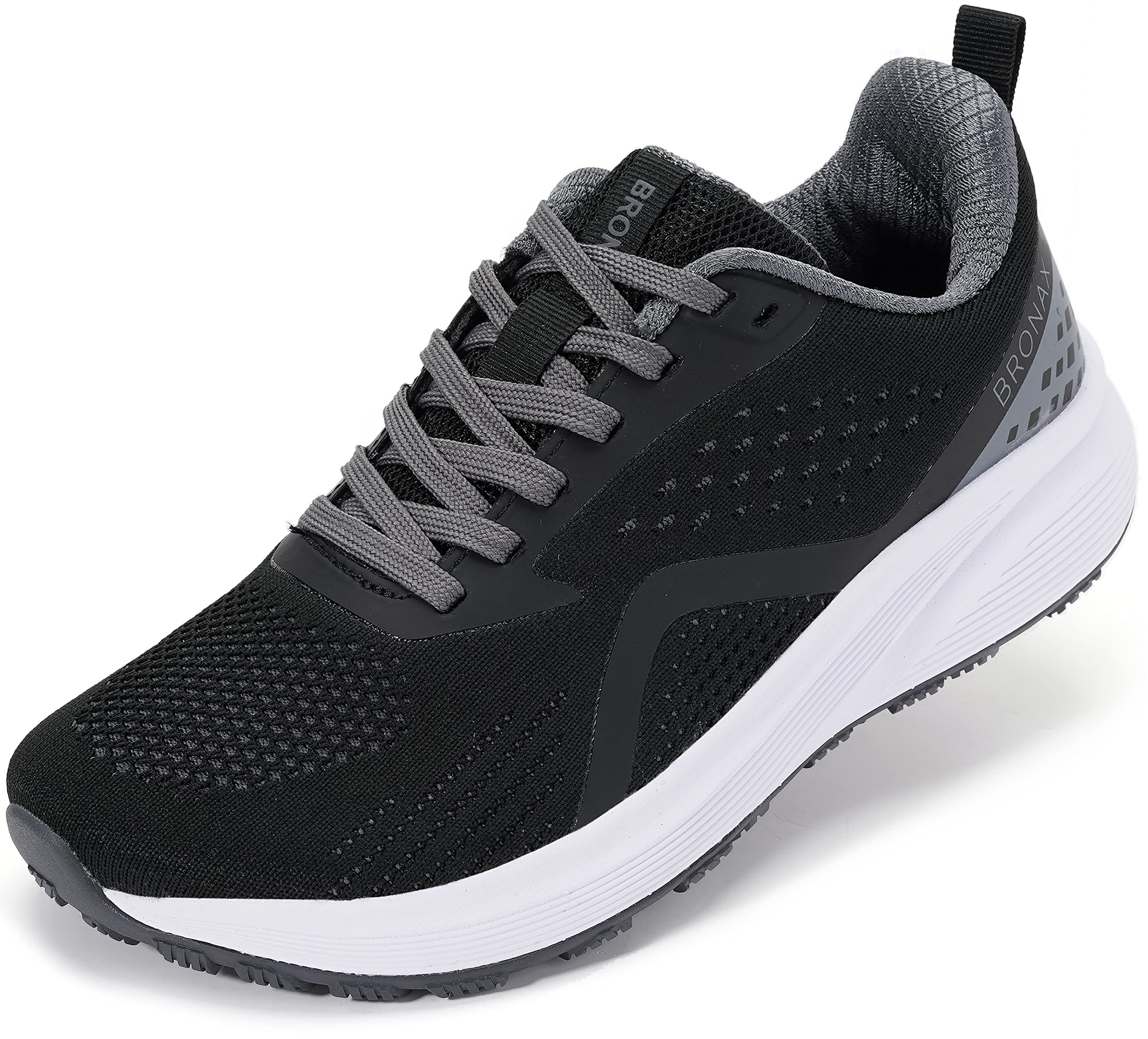Photo 1 of BRONAX Womens Wide Tennis Shoes with Arch Support Road Running Mesh Size 10w Lightweight Rubber Sole Athletics Sports Walking Outdoor Pregnancy Female Sneakers Black 42