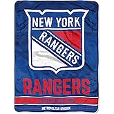 Northwest NHL New York Rangers Micro Raschel Throw Blanket, 46 x 60 Inches, Break Away Design, Soft and Cozy Fan Blanket