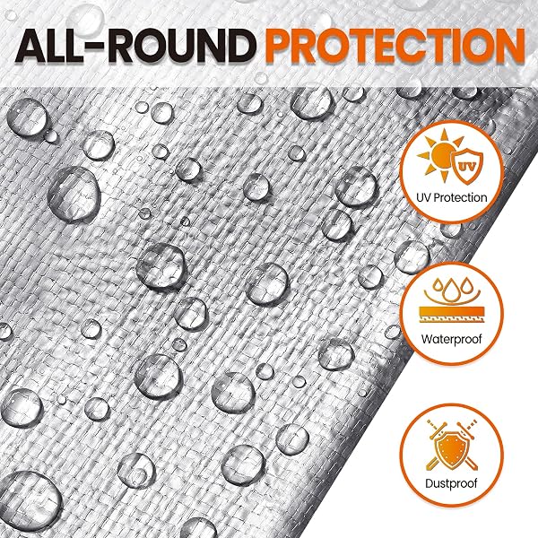 SPACEVER 12X12 FT TARP WATERPROOF, 16 MIL TARPS HEAVY DUTY WATERPROOF MULTIPURPOSE PROTECTIVE COVER UV RESISTANT RIP & TEAR RESISTANT WITH GROMMETS REVERSIBLE FOR HOME BOATS CARS CAMPING