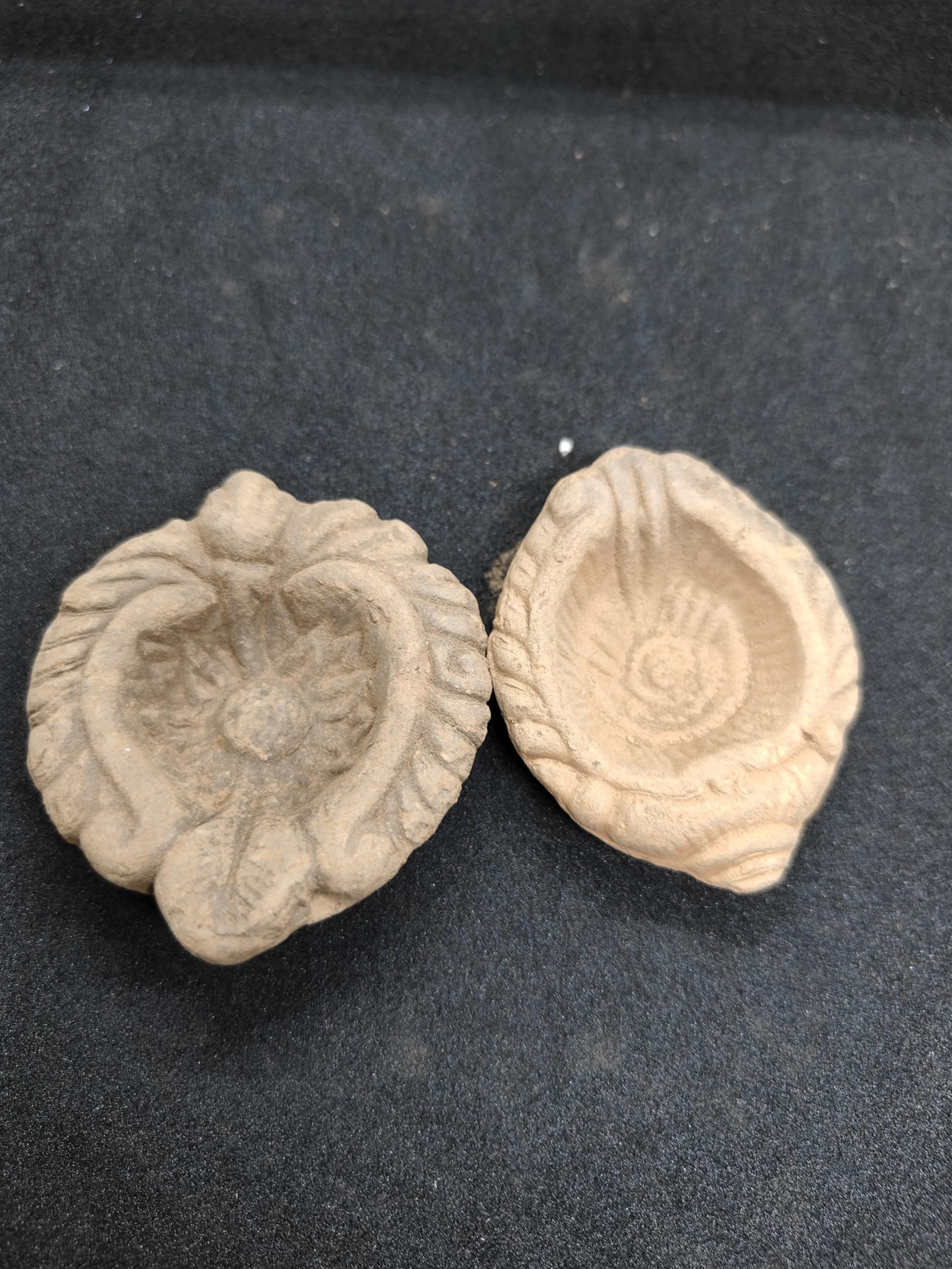 Generic Smoked Mini Clay Diya Broken 200 GMS, Saffron