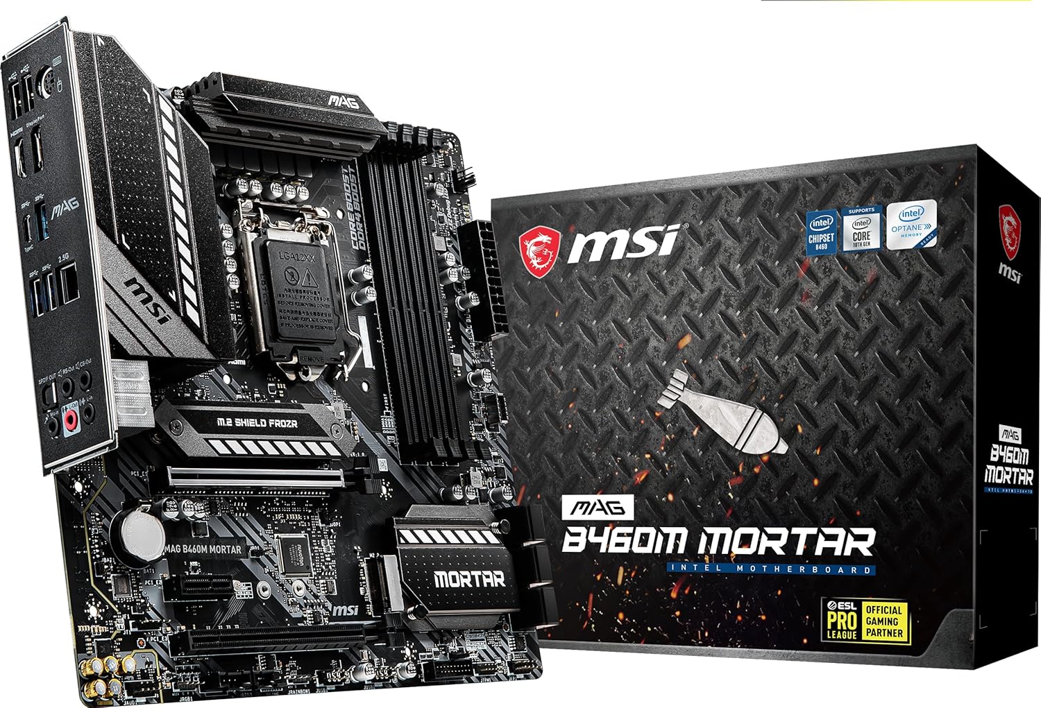 MSI MAG B460M MORTAR ARSENAL GAMING Motherboard (10th Gen Intel Core, LGA 1200 Socket, SLI/CF, Double Slot M.2, 2.5G LAN, DP/HDMI)