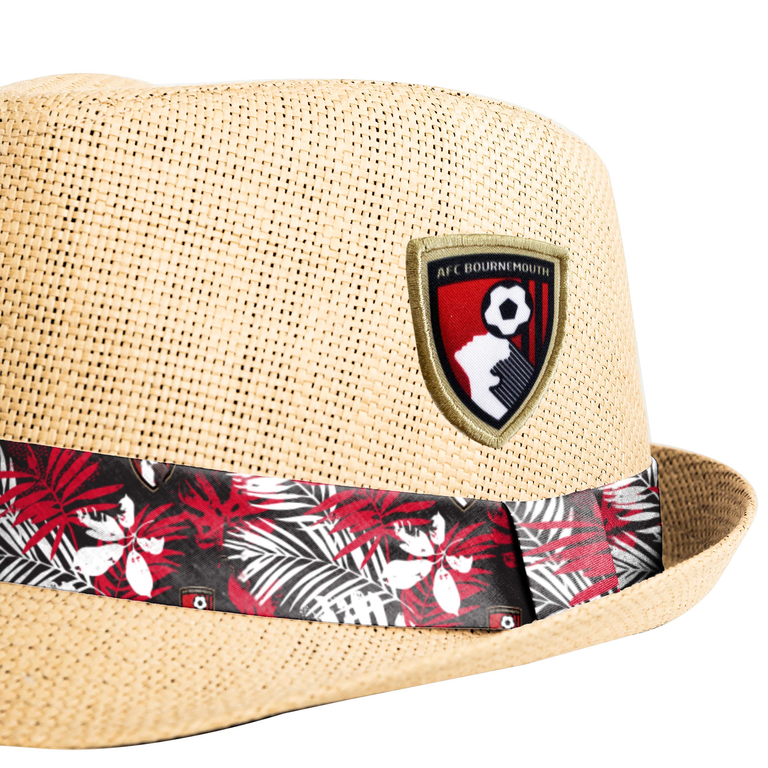 FOCO Official AFC Bournemouth Men's Football Trilby Straw Sun Hat
