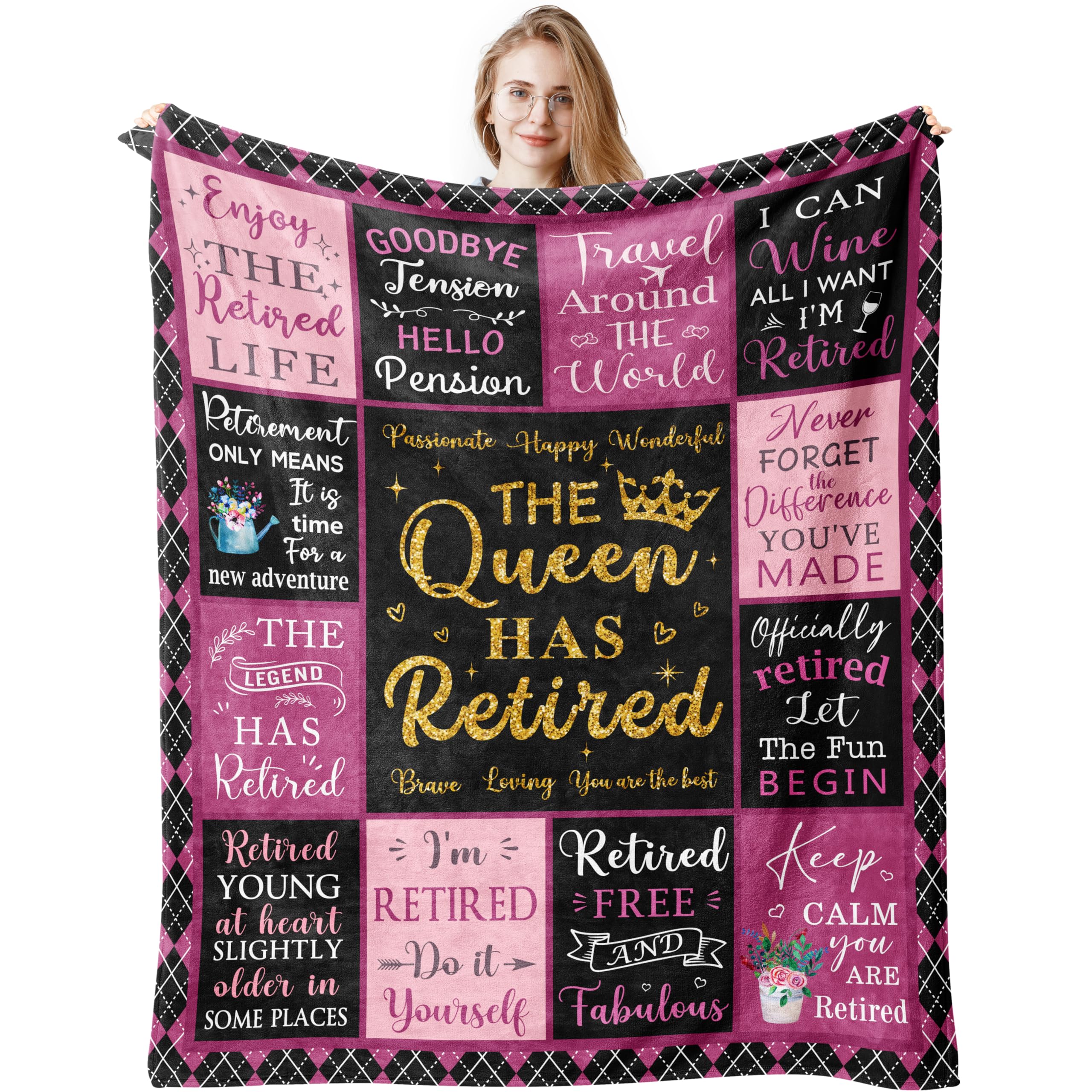 Retirement Gifts for Women, Retirement Gifts Blanket 150x130CM, Farewell Gifts for Coworkers, Retirement Gift for Woman, Best Retirement Gifts Ideas for Retired Coworker, Goodbye Leaving Gifts
