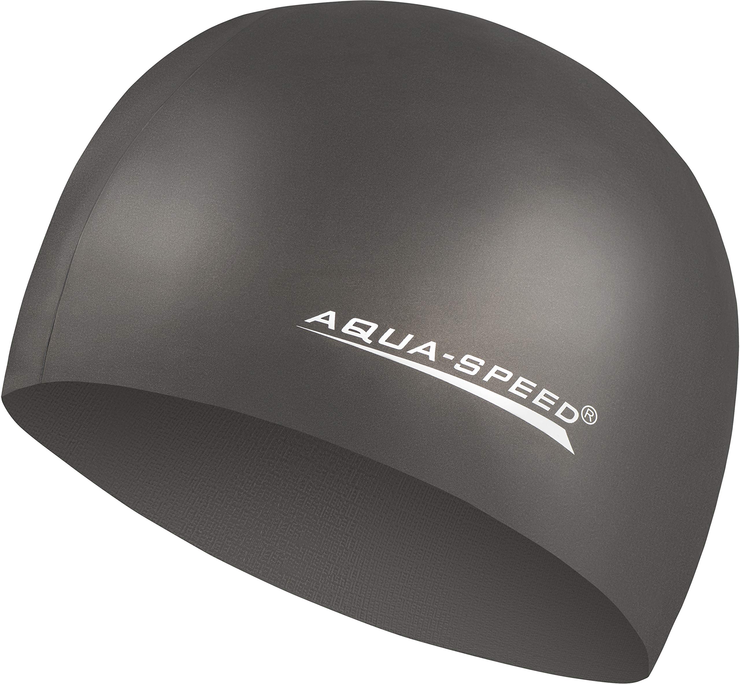Aqua Speed MEGA Super-stretch swim cap | waterproof swimming cap | swimmer | sport | swimming | triathlon | silicone | Women & Man | Mega/Black