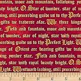 WINDHAM FABRICSThree Kings Words Metallic, Ruby Yard