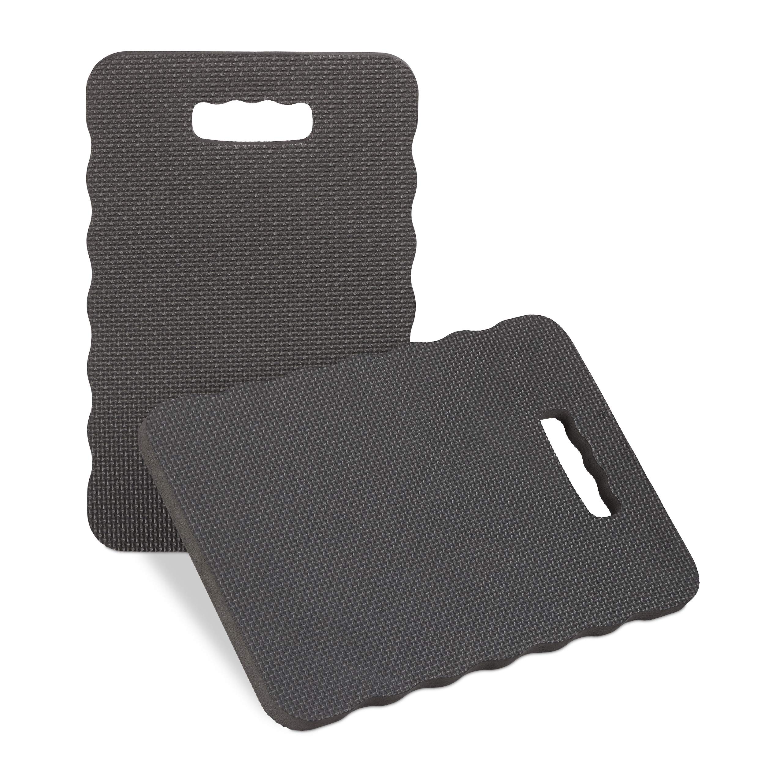 Relaxdays Kneeling Pads, Set of 2, Knee Cushion, Knee Support for Gardening & Work, Yoga, WxD 40x26 cm, Foam, Black