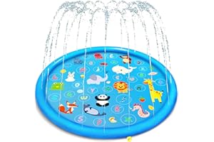 Yeeeasy Non-Slip Splash Pad for Kids, Thickened 60-Inch Sprinkler Pool – Fun Outdoor Water Play Mat for Toddlers, Children, and Dogs – Safe Summer Backyard Fountain Toy (Blue)