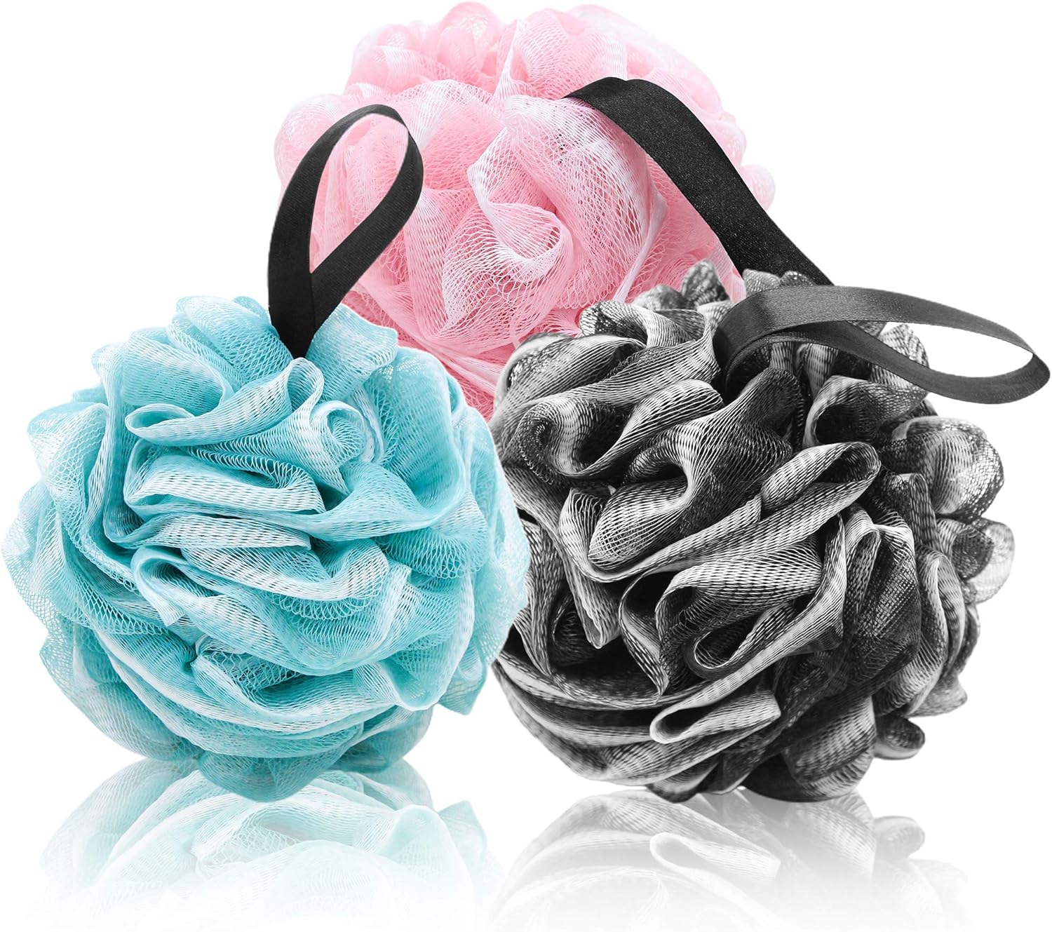 Shower Puff or Bath Sponge with Qualities of Body Scrubber Loofah Sponge. Good for Bathing