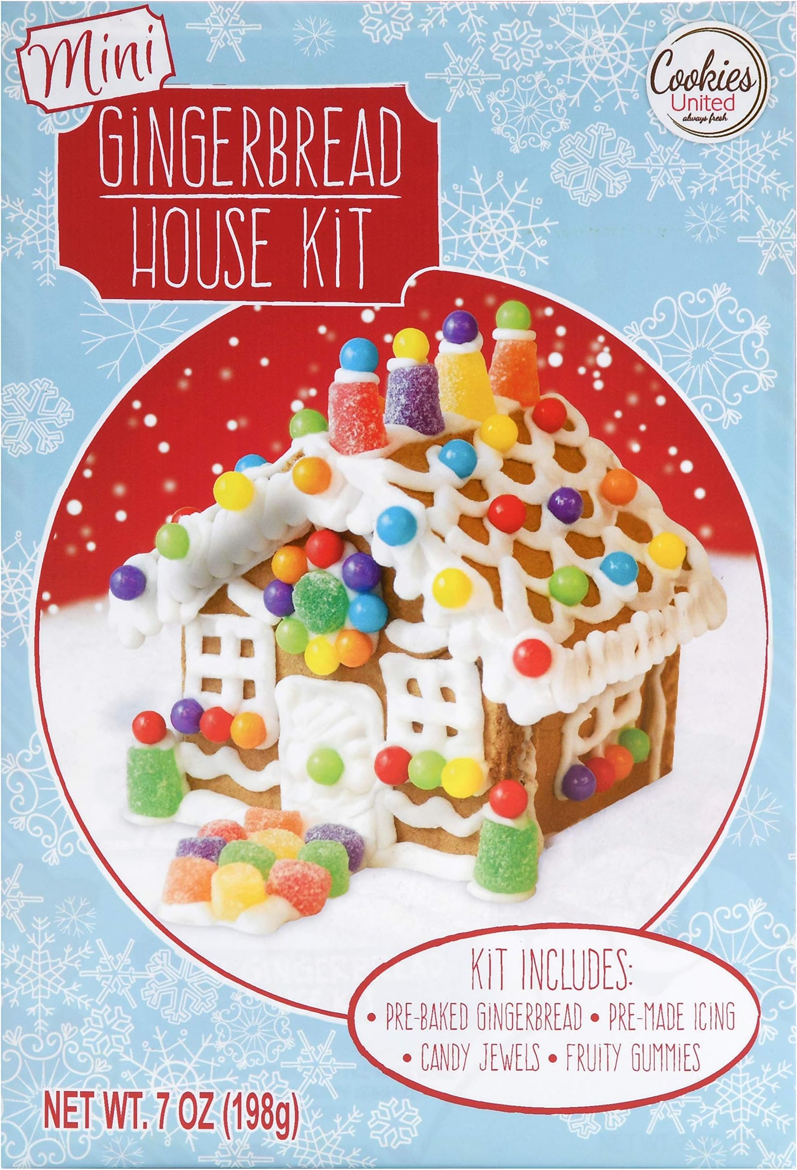 Build your Own Mini Gingerbread Cookie House Kit, Pre-baked Cookies to Decorate, Holiday Treats for Christmas Baskets