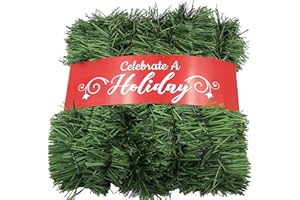 CELEBRATE A HOLIDAY 50 Foot Garland | Christmas Garland for Christmas Decorations Indoor or Outdoor | Non-Lit Soft Garland Christmas Decorations | Green Holiday Decor | Home Garden Artificial Greenery (1, 50 FT)