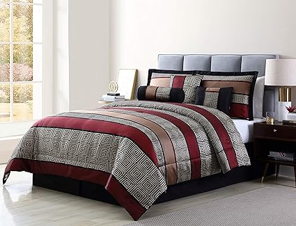 Amazon Com Hnu 7 Piece Unique Geometric Style Queen