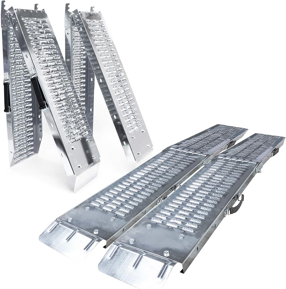 VOUNOT Folding Loading Ramps 180cm Heavy Duty 400kg Capacity Pair