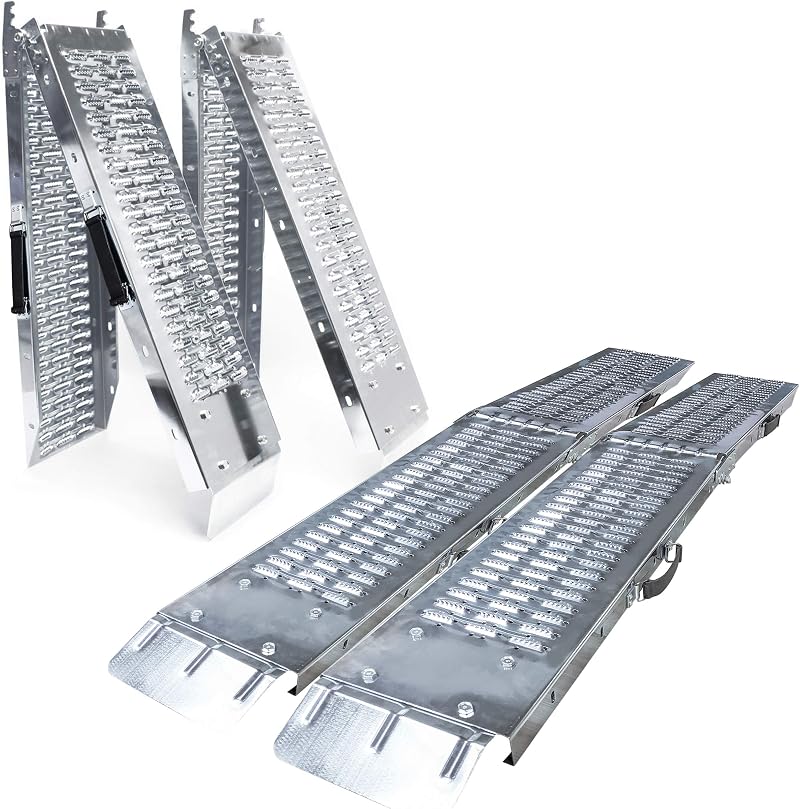 VOUNOT Folding Loading Ramps 180cm Heavy Duty 400kg Capacity Pair