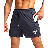 G Gradual Men's Running Shorts with Zipper Pockets Quick Dry Gym Athletic Workout 5" Shorts for Men