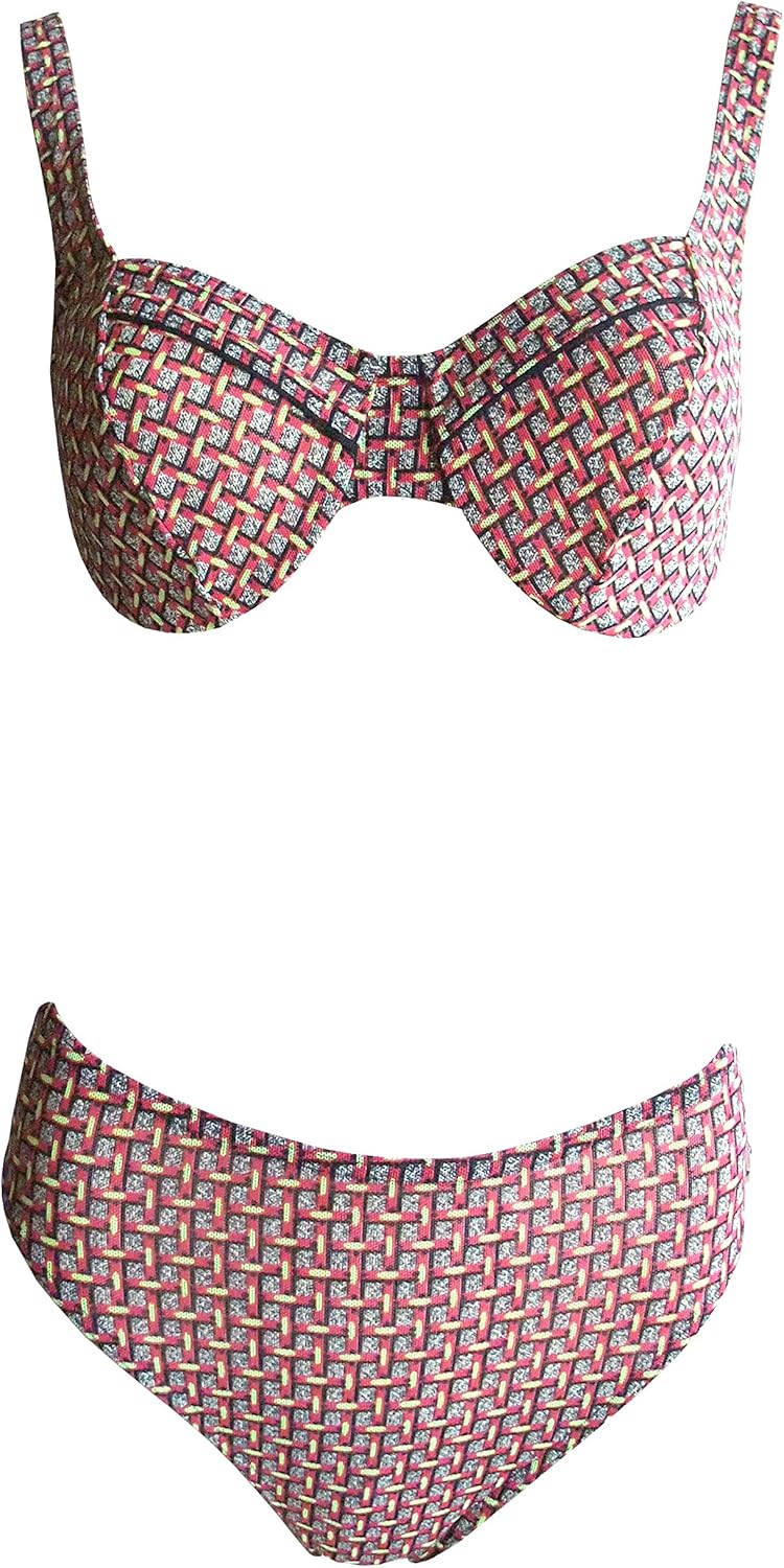 Solar Tan Thru 121003 - Bikini con aros en rojo o azul Estampado en