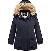 Soularge Women's Winter Plus Size Sherpa Lined Jacket with Detachable Hood